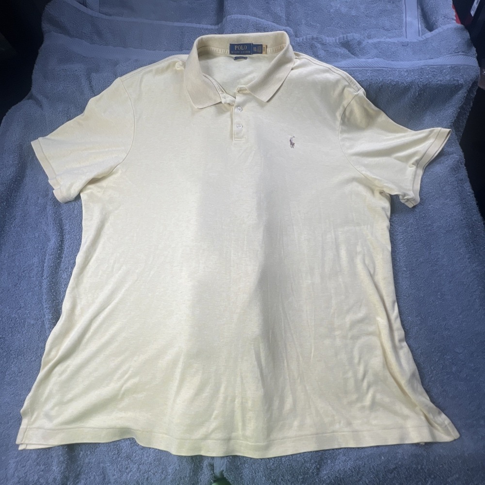 Polo Ralph Lauren Mens Yellow Short Sleeve Classic Fit‎ Polo Shirt XXL